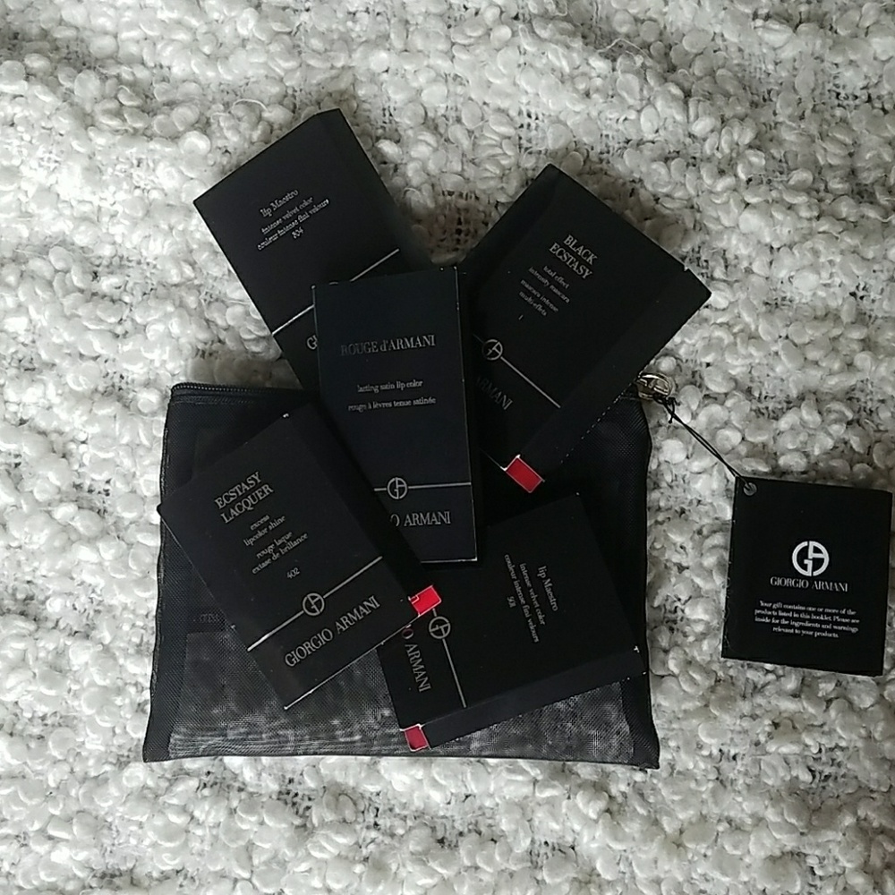 GIORGIO ARMANI mini lip and mascara gift set+bag
